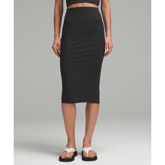 lululemon athletica Dresses & Skirts - Lululemon Nulu Slim-fit High Rise Midi Skirt